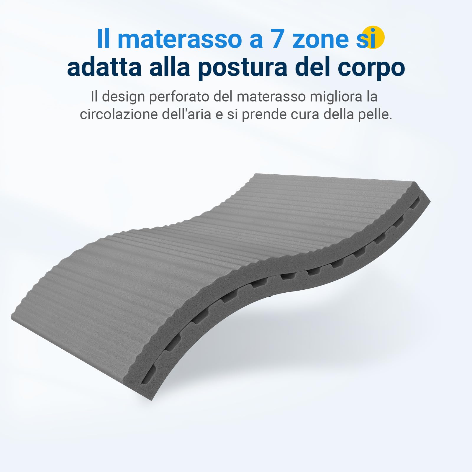 Avenco Materasso 80x190, Materasso Singolo Altezza 18cm in Schiuma Rinfrescante in Fibra di Bambù, Supporto Perfetto Altamente Traspirante, Rispettoso Della Pelle, Mediamente Solido