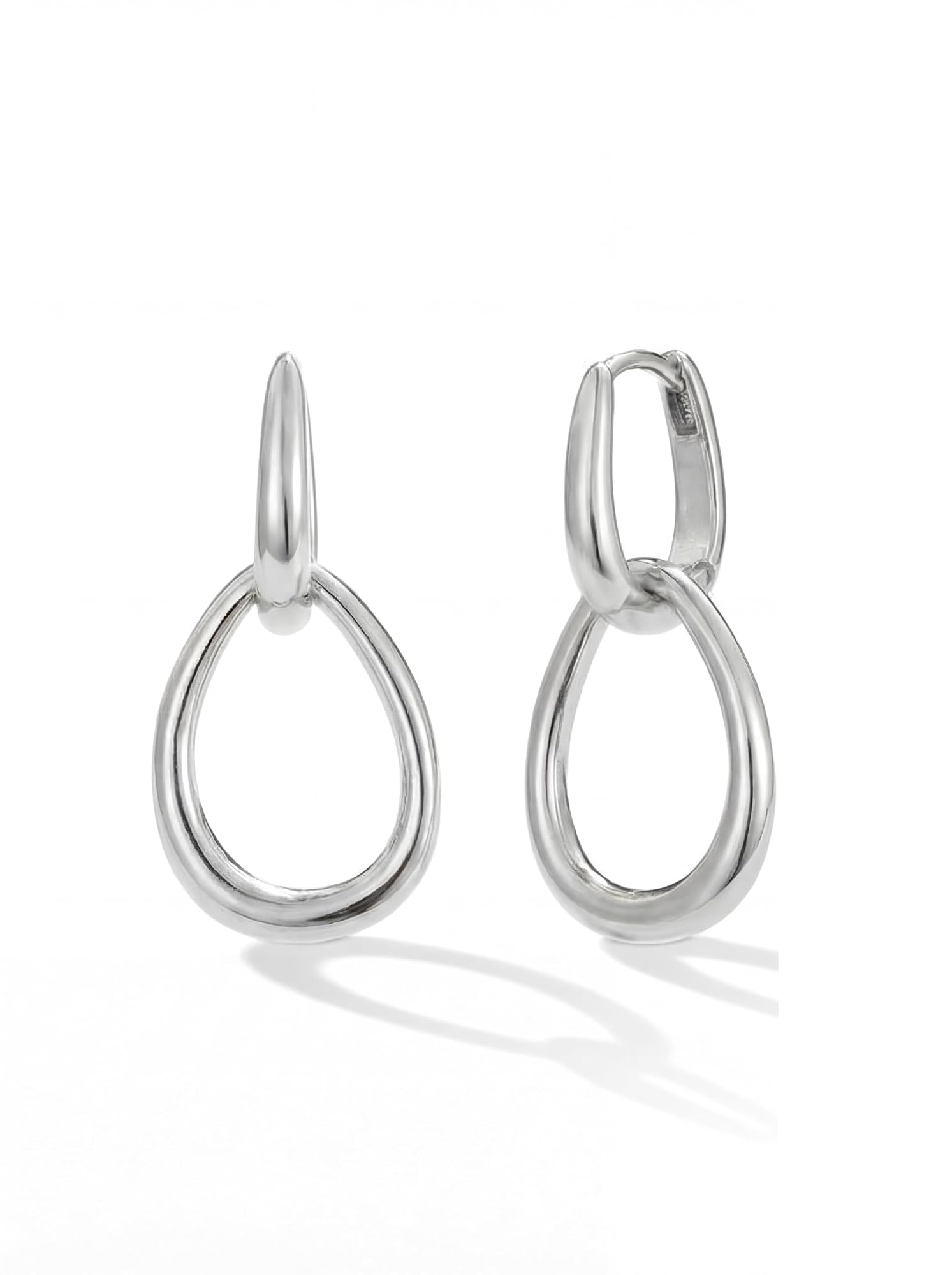 Women's 14K Gold Plated Creole Hoop Earrings with Zirconia