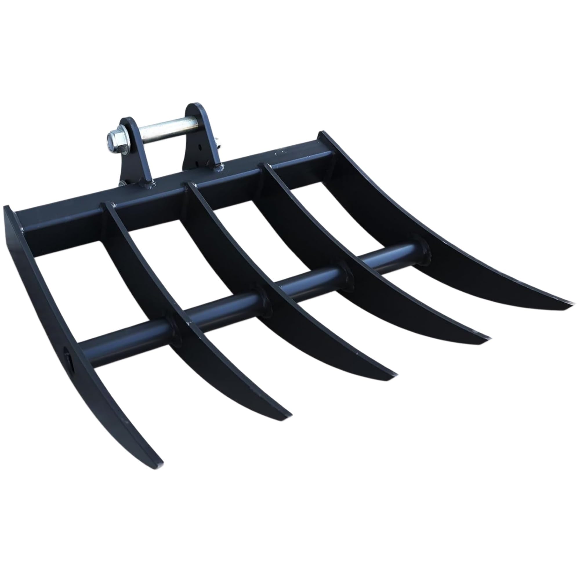 Rastrello per Miniescavatore 0,8–1,8T, Accessorio Escavatore Compatto per Livellamento Terreno, Rimozione Detriti e Preparazione Suolo con Attacco 25 mm