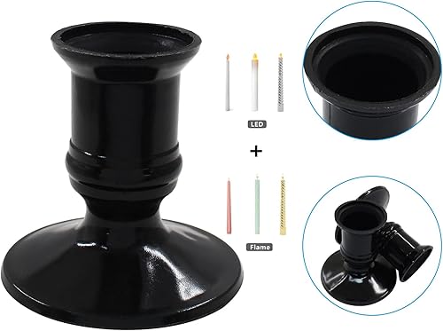 Miniatura 9 de 24 portavelas cónicos dorados, portavelas de plástico, portavelas decorativo para Halloween, Navidad, boda, aniversario, cena, fiesta, centro de mesa