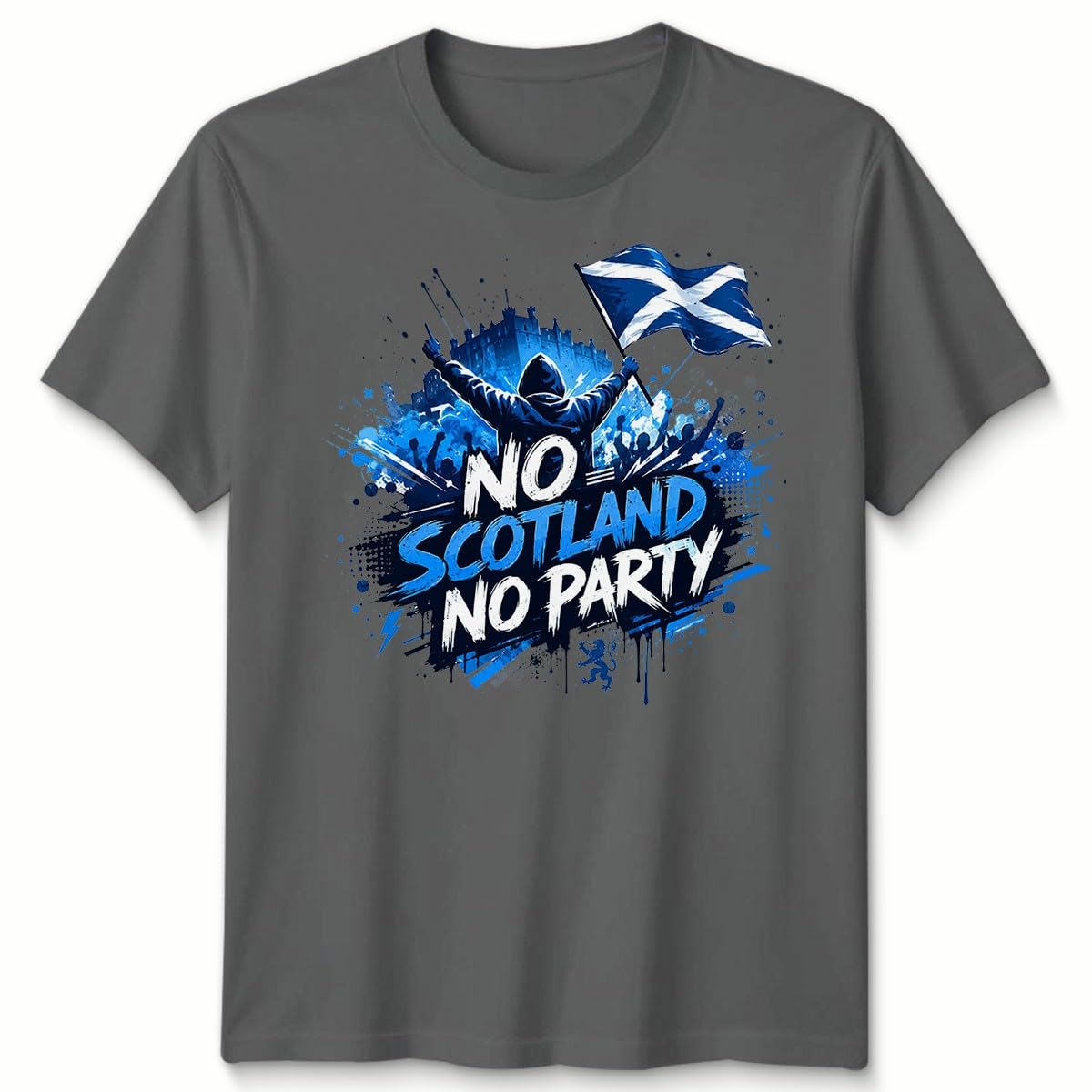 No Scotland No Party Unisex Football T Shirt Game Day 2026 Scotland Soccer Fans Foooty Tee Gift 3-4 Years Light Graphite