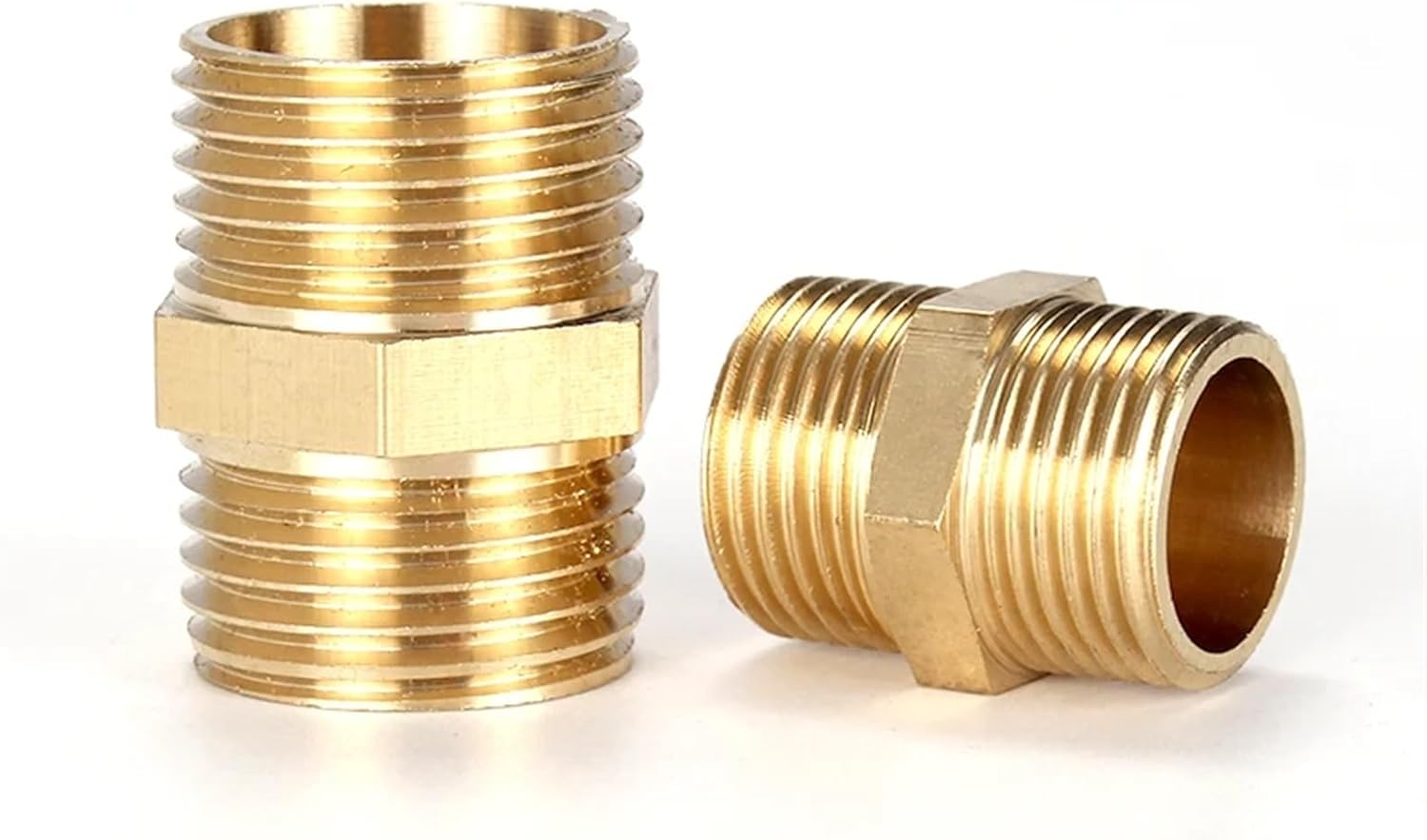 1pcs copper equal diameter double outer External thread 1/2 conversion 1/4’ Variable diameter 3/8’ turns 1/8’ joint 1 inch 4/3(6-G1)