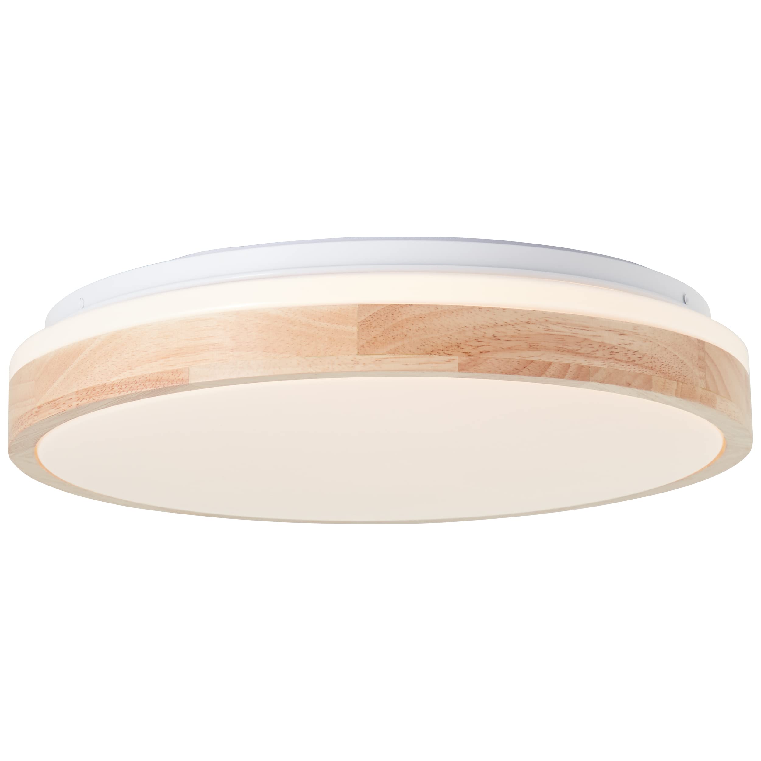 Brilliant Brodsky - Plafón LED (38 cm, madera clara/blanco, metal/madera, 1 LED integrado, 24 W, flujo luminoso: 2500 lm, color de la luz: 3000 K)