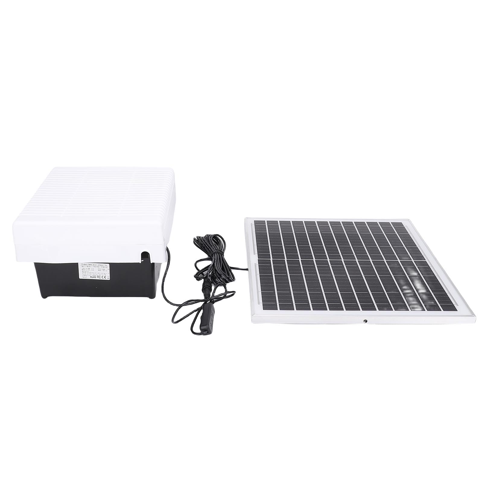Focket Extractor de Energía Solar, Panel Solar de 20 W IP67, Protector de Malla Metálica Impermeable, Ventilador de Panel para Gallinero con de 20 W para Gallineros, ático, Invernaderos, Cobertizos