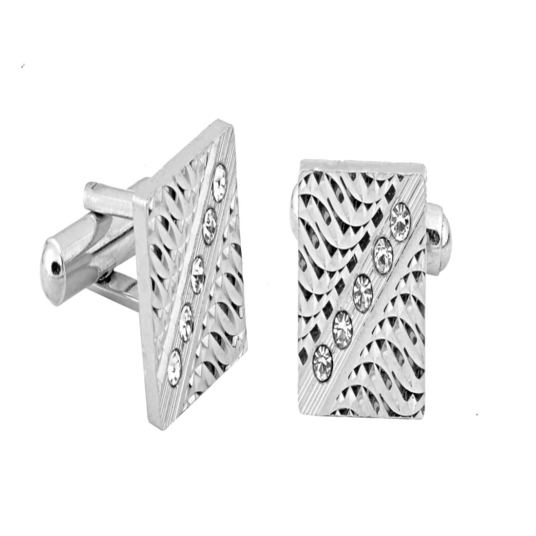 Exotica FashionsNew Silver Metal Cufflinks for Men's