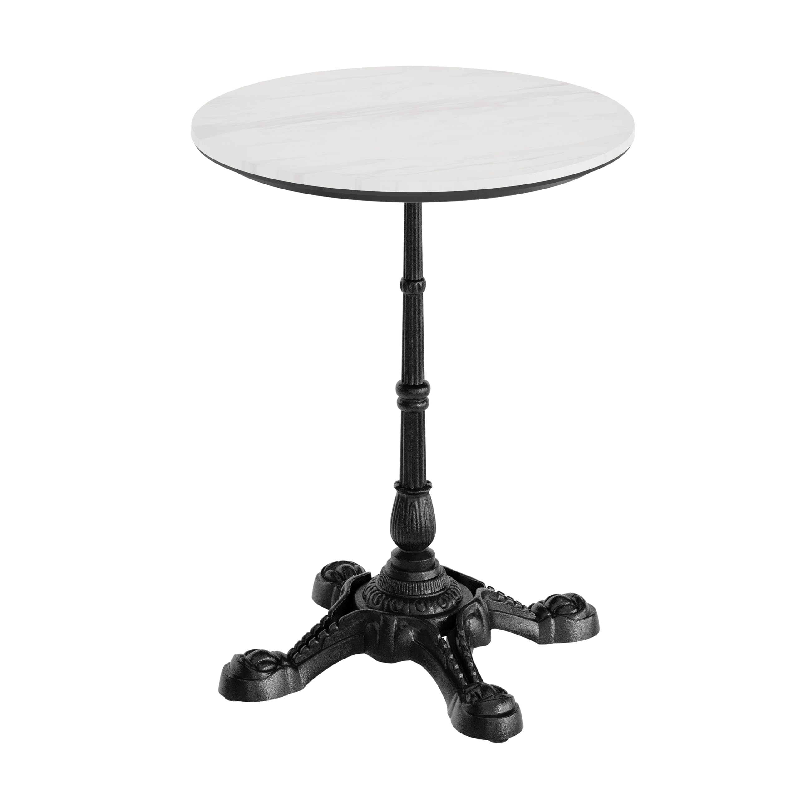 Photo 1 of ***JUST THE STAND***
Flash Furniture Acadia 31.25" Round Indoor Outdoor White Faux Marble Tabletop with Black Bistro Base, Scratch, Heat & UV Resistant, Seamless TopGuard Top and Edge