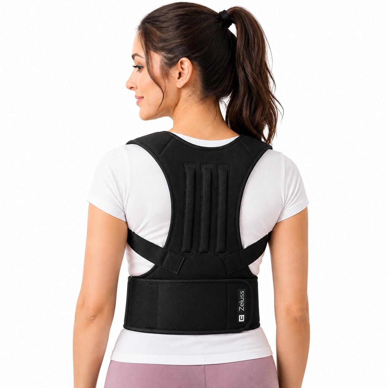 Posture Corrector Belt for Men & Women | Adjustable Upper Back Brace for Neck, Shoulder & Spine Support | Back Straightener for Posture Correction | Black-image-36