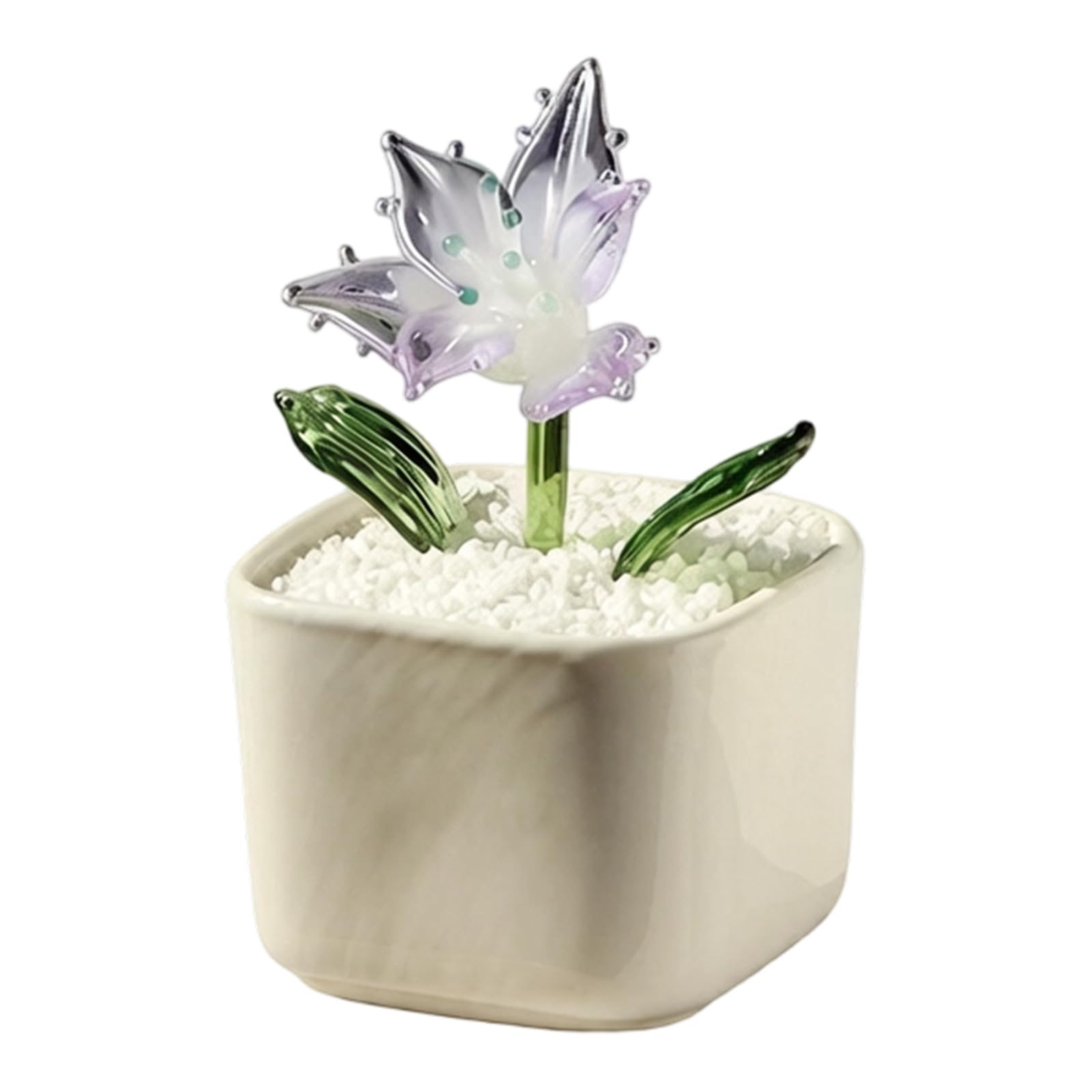 Handcrafted Glass Artificial Flower Centerpiece with Realistic Blooms for Workspaces Ornament Miniature Home Decoration Tabletop Low Maintenance