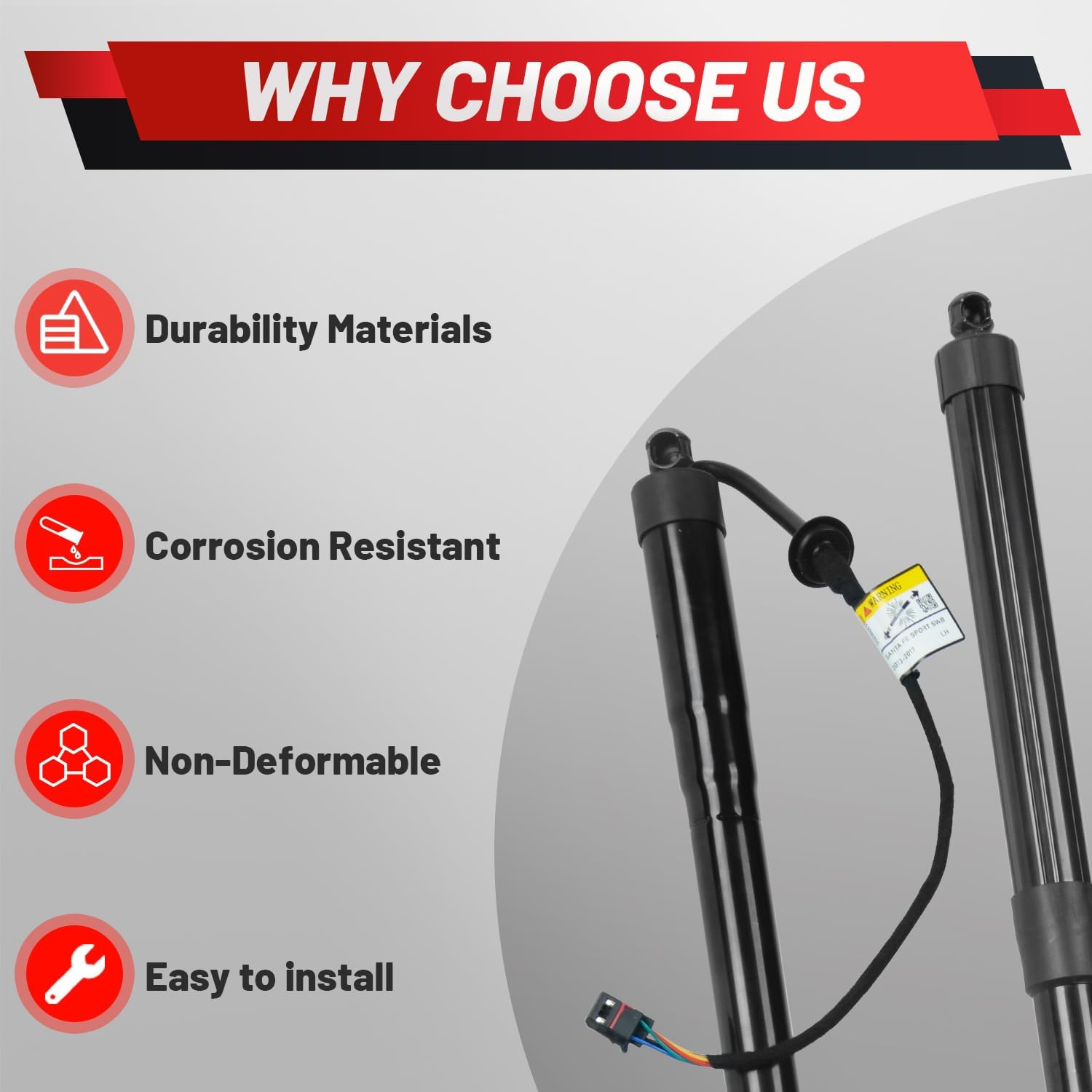 817702W600 817802W600 Upgraded Left Right Tailgate Power Lift Support Shock Strut Compatible with Hyundai Santa Fe Sport 2013-2018 Electric Liftgate Actuator