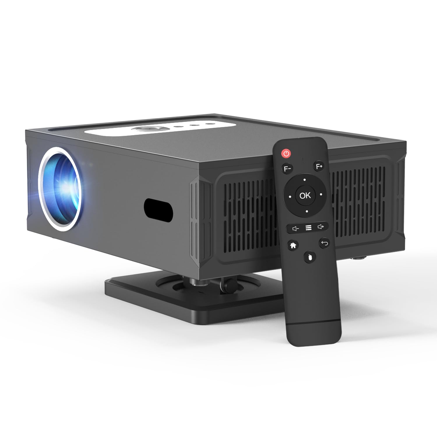 Mini proiettore Teuyau Full HD 1080P con supporto 4K, Projector intelligente con WiFi 6 BT 5.0, Mini proiettore 4K con supporto per correzione trapezoidale orizzontale automatica