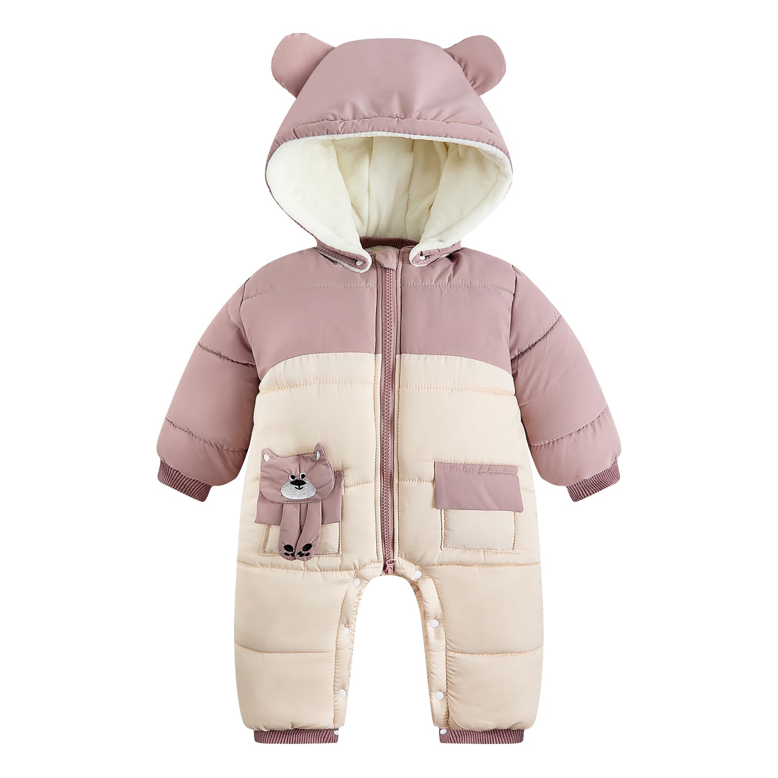 WYTbaby Tuta da neve invernale con cappuccio, spessa, calda, per bambini, ragazzi e ragazze, 6-24 mesi