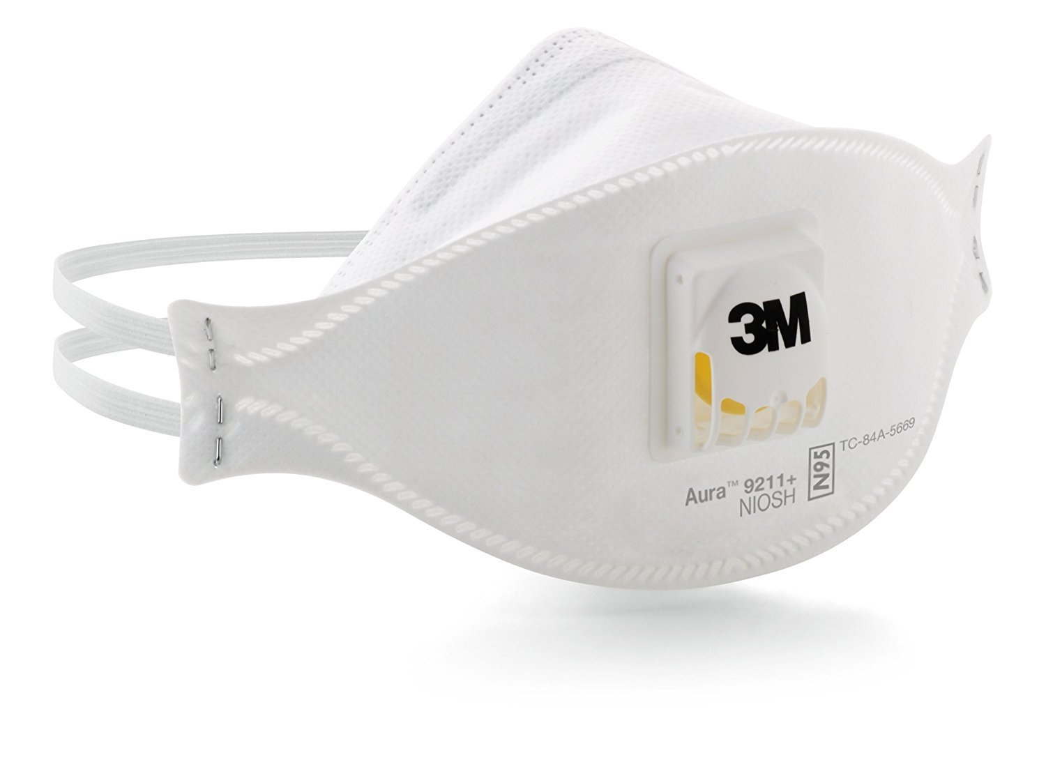 3M 9211+ Aura N95 Particulate Respirator, White, Pack of 120