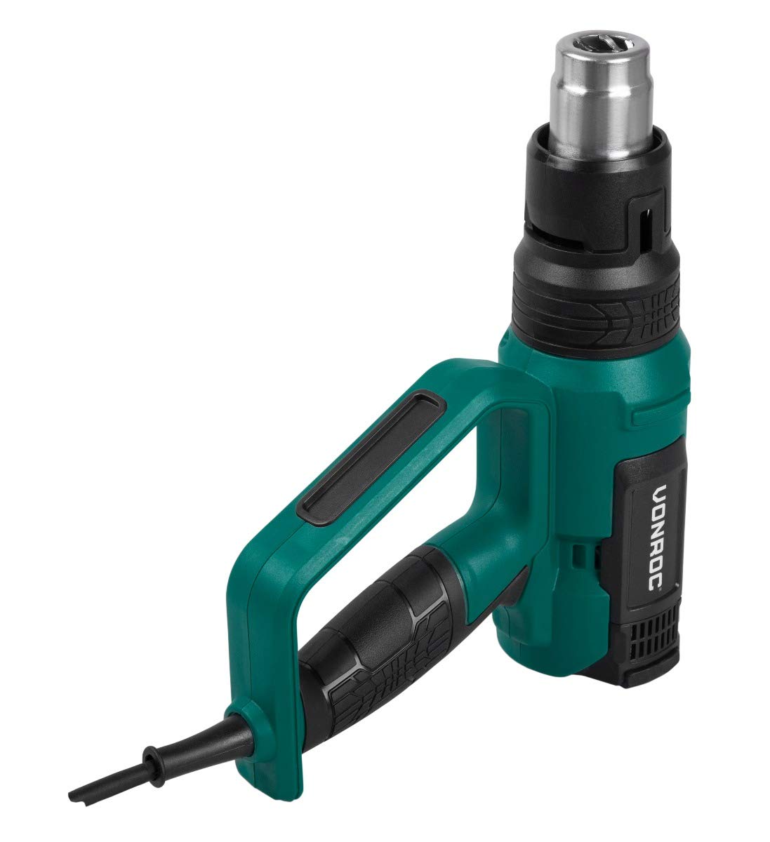 VONROC Heißluftpistole 2000W 60 Temperaturstufen 50-650°C 5 Gebläsestufen 250-500L/min mit Zubehör