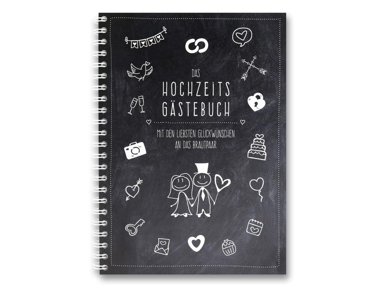 familiawedding black-Doodle- Design XXL Gästebuch zur Hochzeit: riesengroßes modernes schwarzes Hochzeitsgästebuch mit lustigen Fragen zum Ausfüllen (Hochzeitsgästebücher im XXL Format: A3)