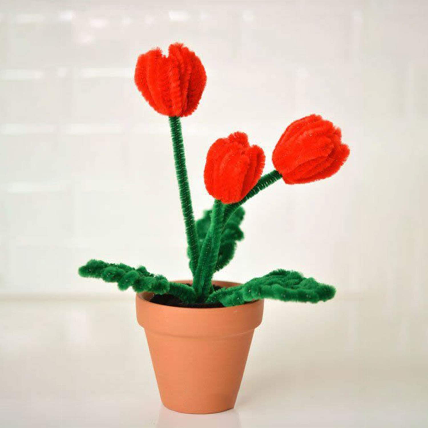 Waycreat 400 Pieces Pipe Cleaners Red Chenille Stem for DIY Art Craft Decorations (6mm x 12 Inch), B:Red,400PCS - Image 3