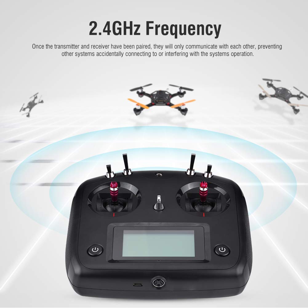 Dilwe Nadajnik 2,4G 10-kanałowy FS-i6S, Nadajnik RC z Odbiornikiem FS-iA6B do Multicoptera Samolotowego RC Drone (IA10B czarny)