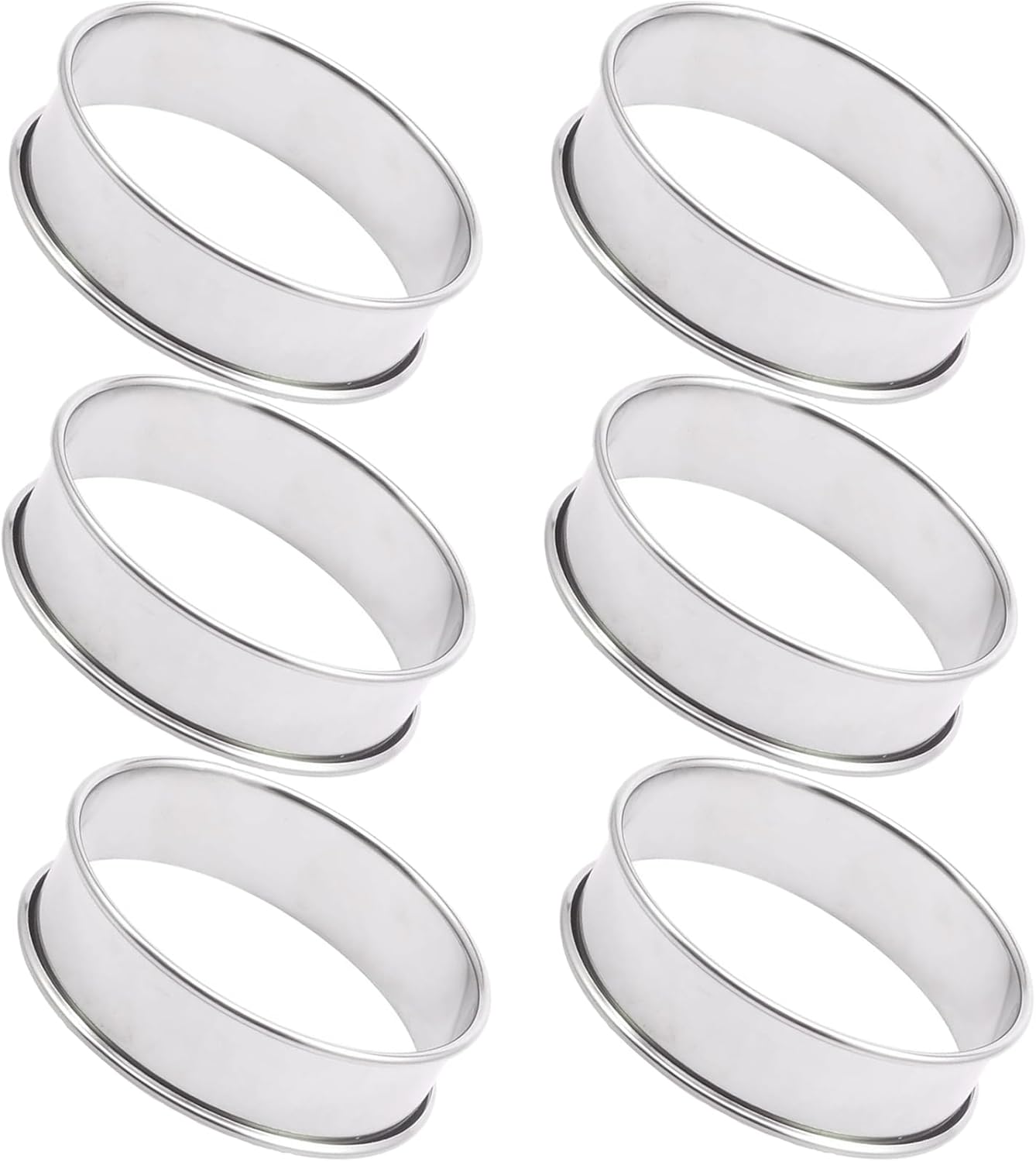Amazon.com: 6 Pack 4-Inch English Muffin Rings - Double Rolled ...