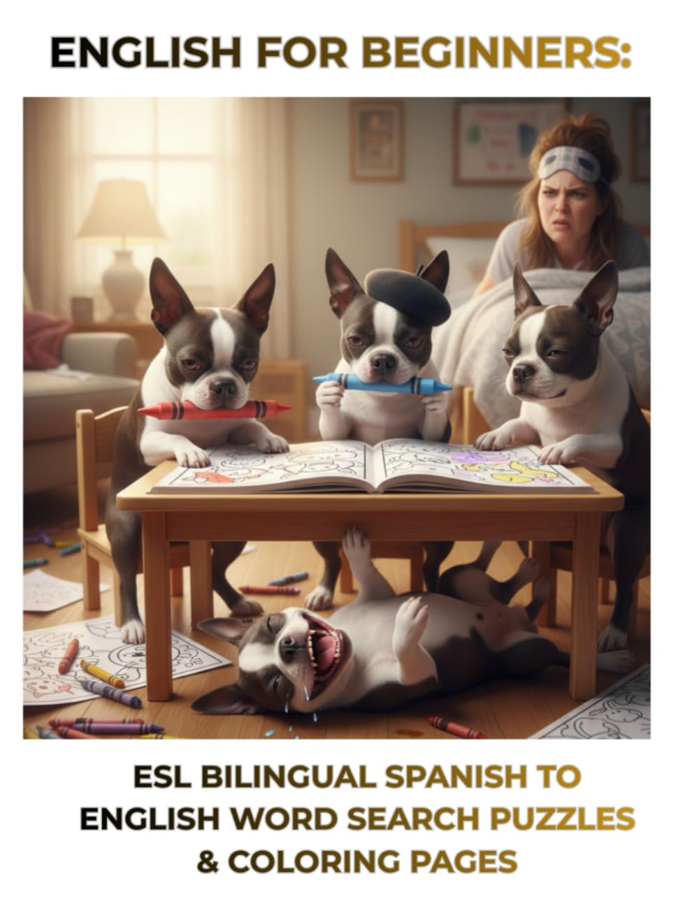 English for Beginners: ESL Bilingual Word Search & Coloring Book (Spanish-English)