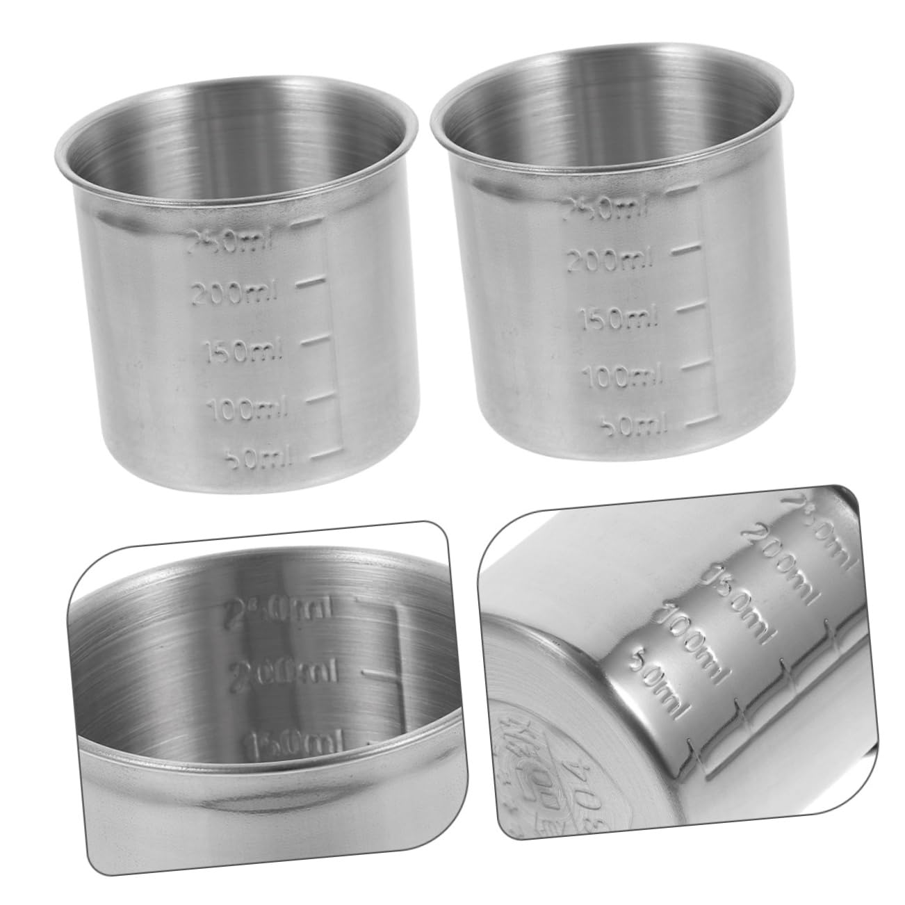 IMIKEYA Lot De 4 Tasses À Mesurer Précises Et Robustes En Acier Inoxydable Pour La Pâtisserie Et L'usage Domestique 3 Pièces X 4