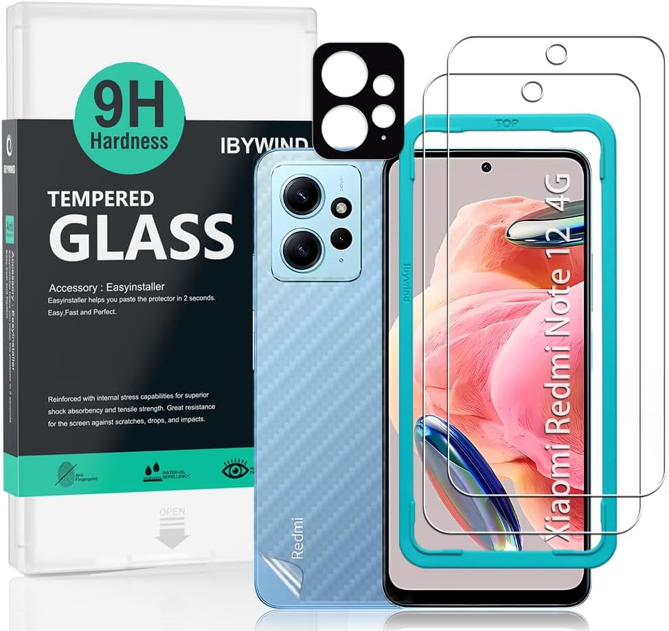 beukei Lot de 4 protections d'écran en verre trempé compatibles avec