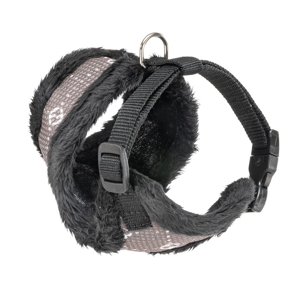 Ferplast Arnés Para Perros Gatos Nikita Fur S, Transpirable, Piel Ecológica Suave, Cintura Ajustable, Taupe - Image 3