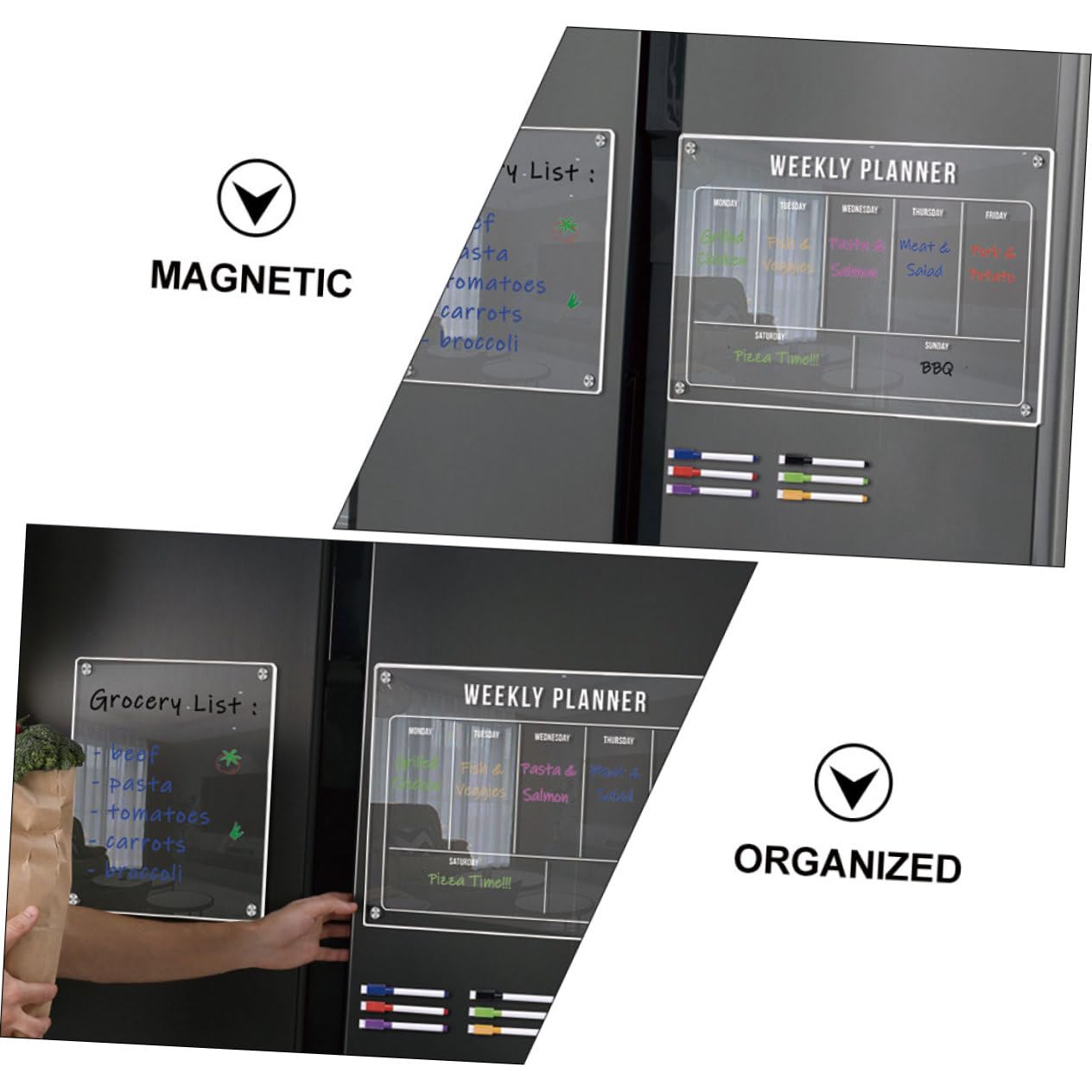 STOBOK Kühlschrank-whiteboard Abwischbarer Monatsplaner Praktische Erinnerungstafel Magnetische Notiztafel für Küche Wiederverwendbarer Kalender für Kühlschrank