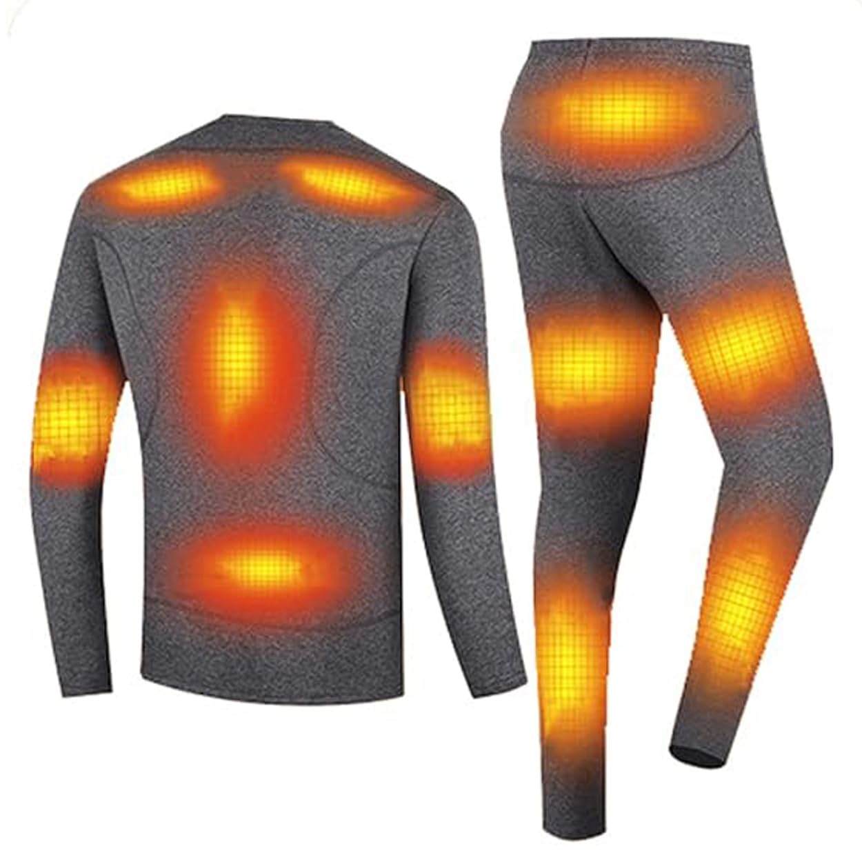 Męska ocieplana bielizna grzewcza,16 obszarów Fever Fleece USB elektryczna podgrzewana termiczna warstwa bazowa długie kalesony