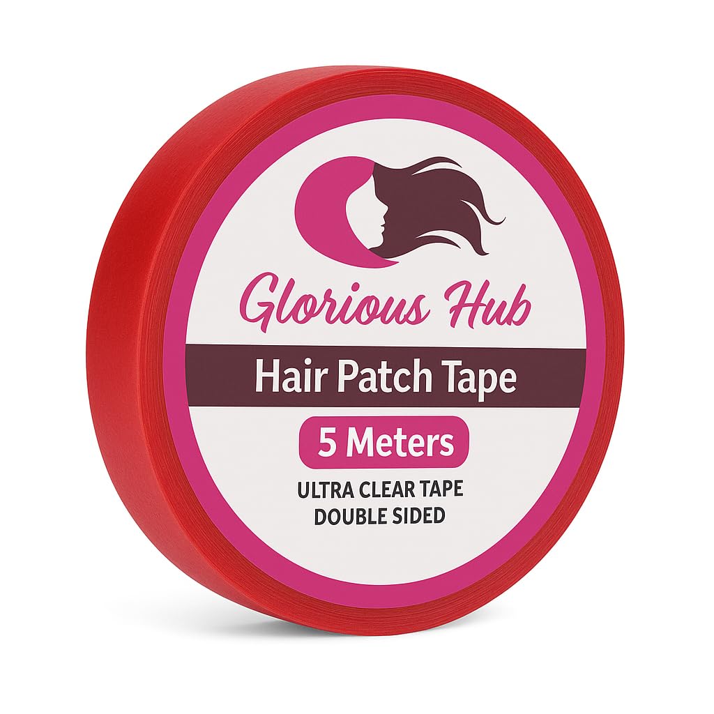 Glorious Hub 5 Meters Red Transparent Hair Patch Tape for Men, Transparent, Waterproof, Undetectable, Low Residue Tape for Shorter Period Hold-image-48