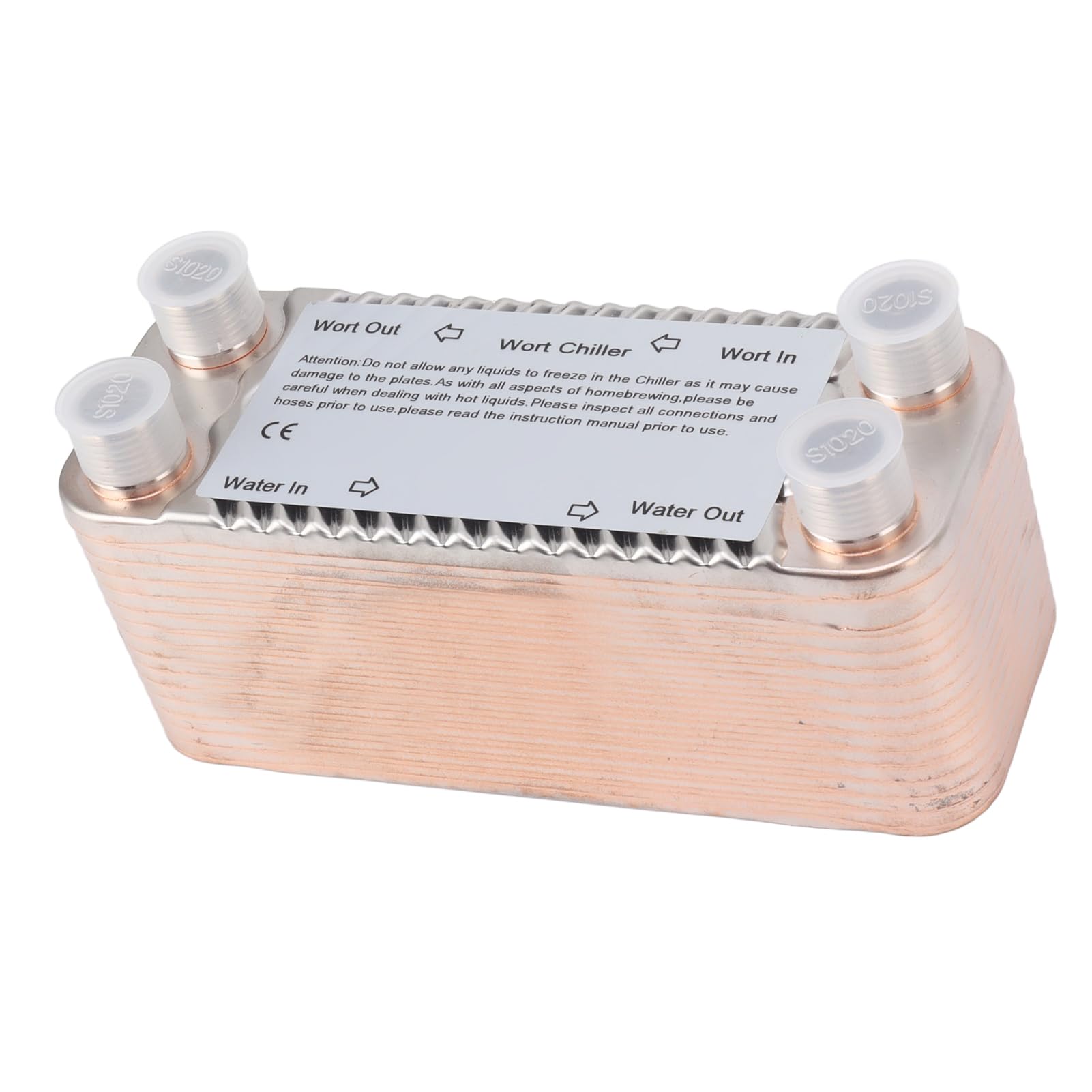 Intercambiador de calor de acero inoxidable, intercambiador de calor de 30 placas, contracorriente duradera, ultra eficiente, rosca NPT de 1/2 pulgada para fermentación comercial