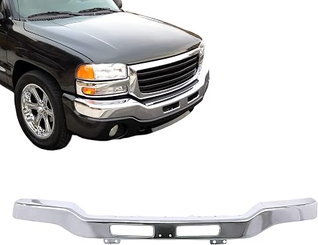New Front Chrome Bumper Face Bar W/Fog Lamp Hole Without Bracket Fit For 03-07 GMC Sierra 1500 2500 HD 2003 2005 2006 Chevy Silverado 1500HD SLE SLT GM1002464
