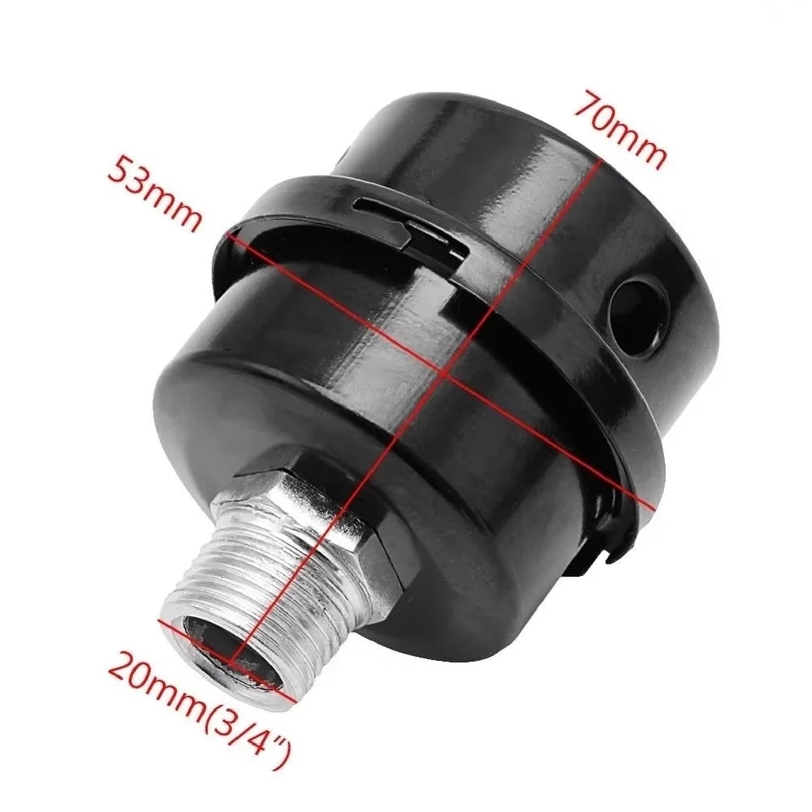 1 pz 1/2 ''5/8" 3/4"Filetto Filtro del Compressore D'aria senza Olio Filtri di Aspirazione del Compressore D'aria in Metallo Silenziatore del Rumore 12.5/16/20mm Silenziatore(20mm)