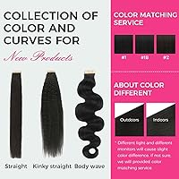 Vista 120 de Lashey Extensiones de Cabello Humano con Cinta Adhesiva Negro Natural 100% Remy Cabello Humano Liso Extensiones de Cabello con Cinta Largas de 24