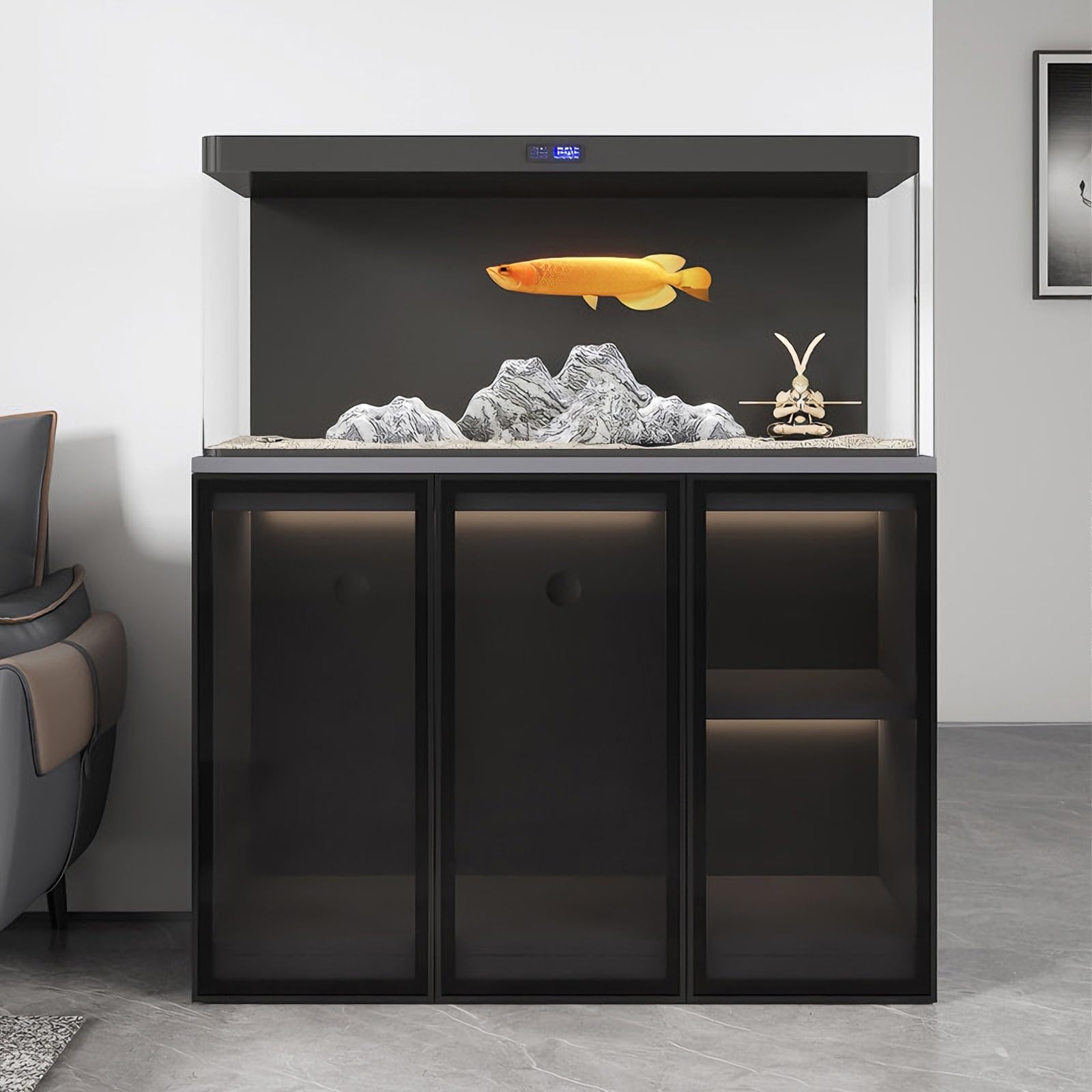Supporto per acquario con vano portaoggetti, robusto mobiletto