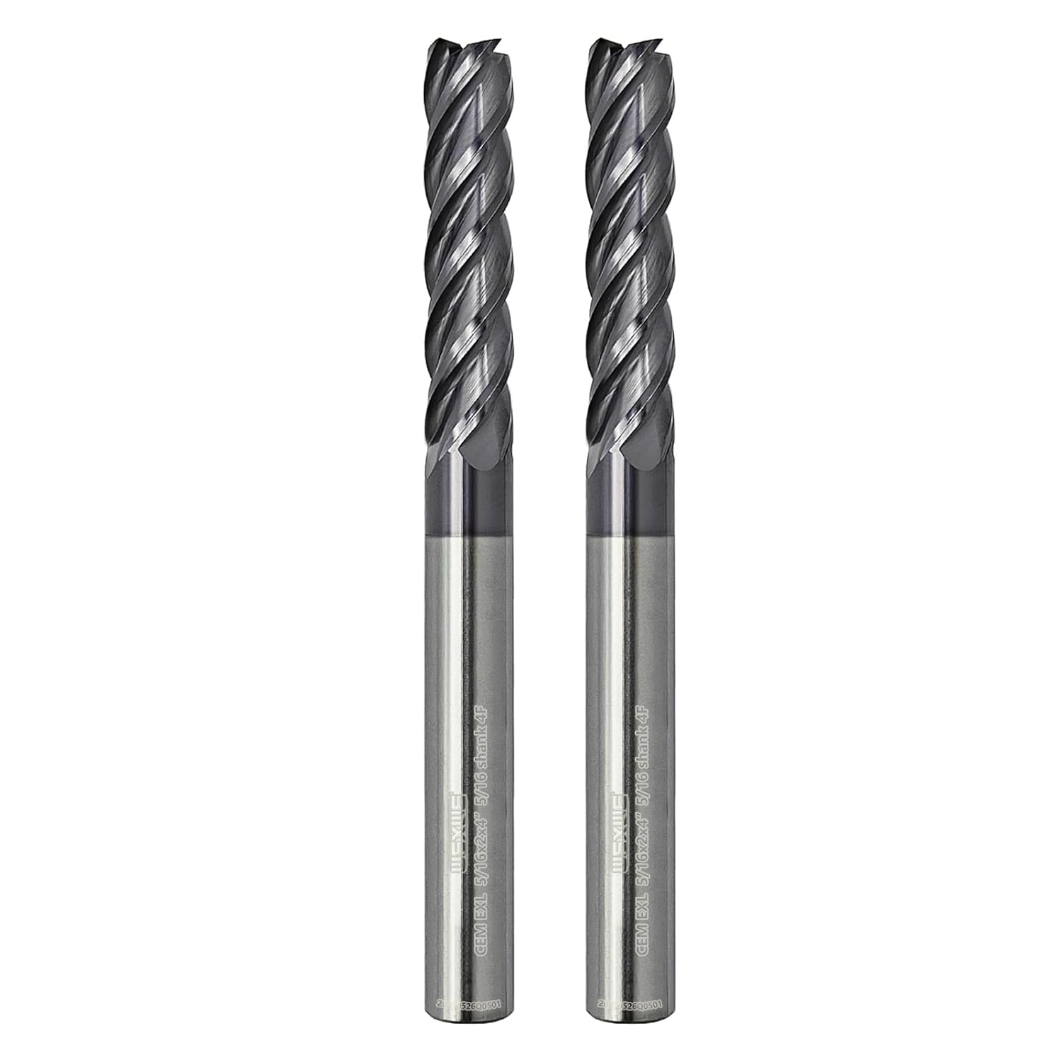 Tools Extra Long Carbide Square End Mill for Cutting Alloy Steels,Cast Iron, Hardened Steel - 4 Flute Milling Cutter 1/4 Shank (1/4-4" 2PCS)