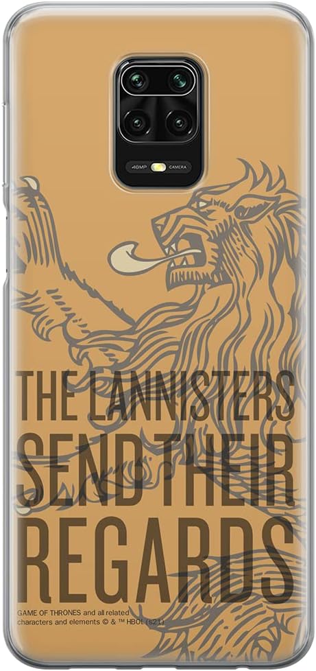 Funda para teléfono móvil de ERT GROUP para Xiaomi REDMI Note 9 Pro/ 9S Original y con Licencia Oficial de Game od Thrones con diseño Game of Thrones 014, Funda Hecha de TPU