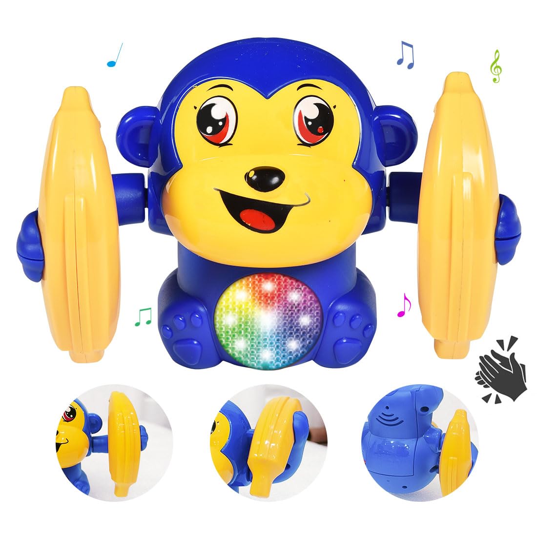 Wembley Dancing Monkey Musical Toy for Kids Baby Spinning Rolling Doll Tumble Toy with Voice Control and Sound Effects with Sensor - ISI Mark - Made in India-Red (B0CC8X9SZB) Amazon Price History, Amazon Price Tracker