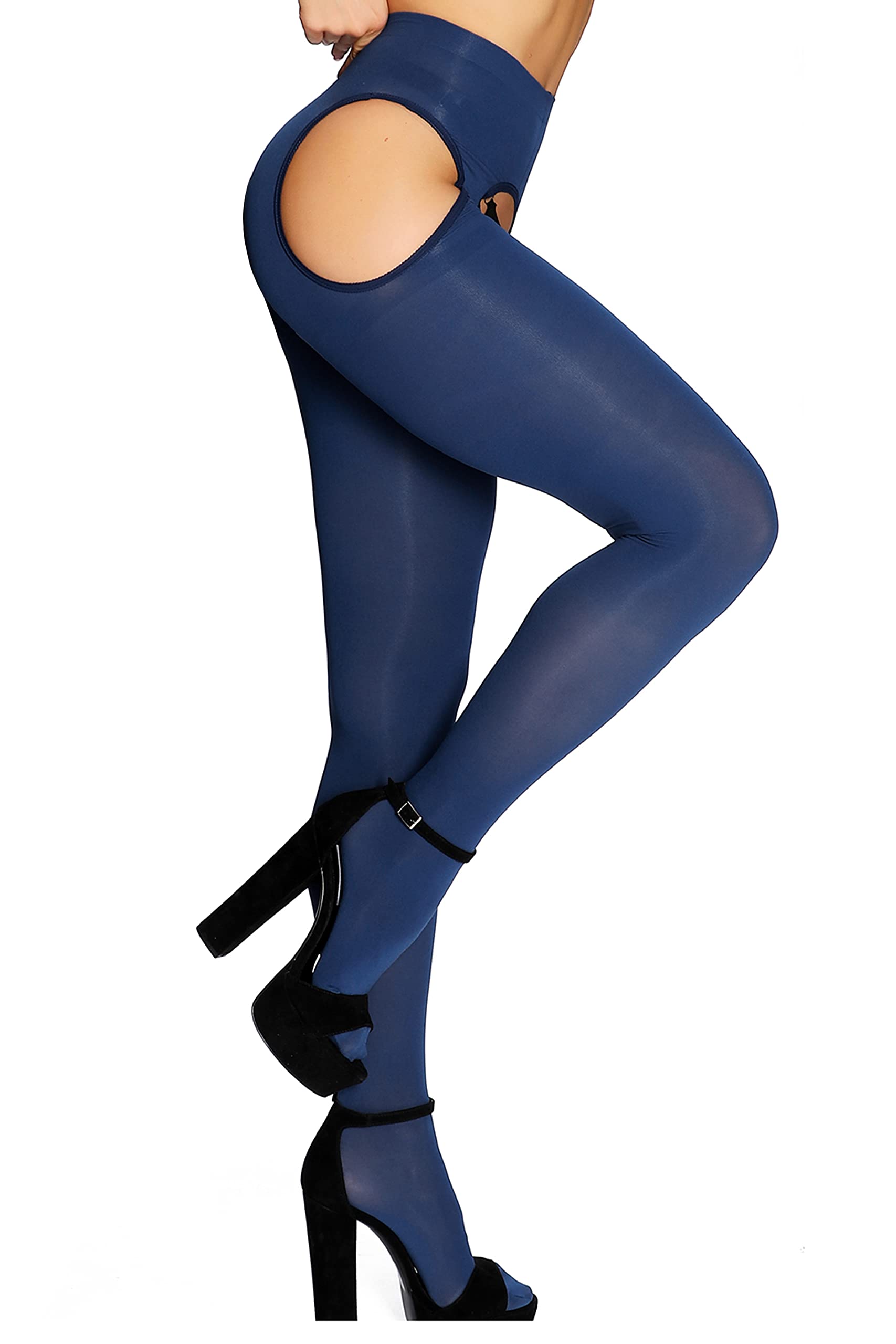 SUREPOCH Suspender Tights for Women Plus Size Garter Belt White Control Top Pantyhose