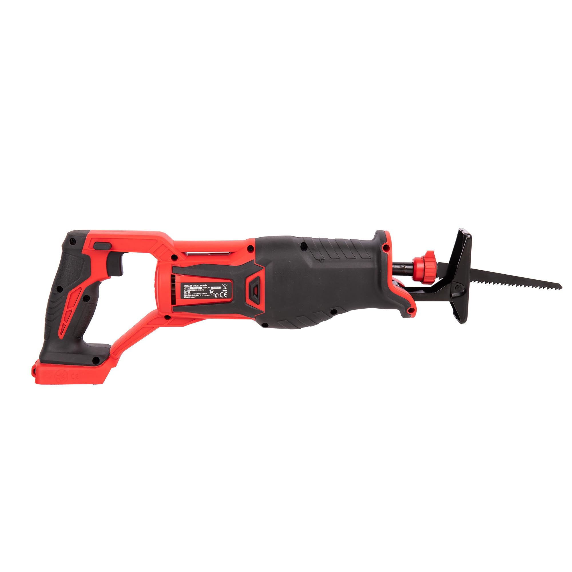 Cofan Sierra de sable a batería | Potencia: 20 V | Motor sin escobillas | Velocidad variable 0–3000 rpm | Corte 200 mm Madera / 50 mm Metal | Batería y cargador no incluidos