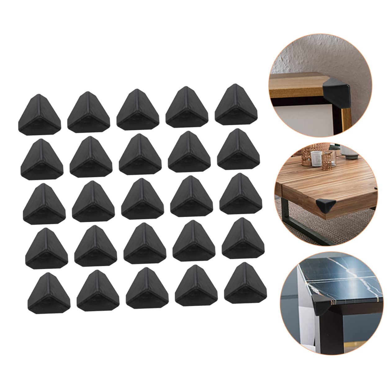 Veemoon Protections D'angle pour Meubles et Cartons en Plastique Noir, Léger et Réutilisable, Lot de 100 Pièces pour Protection D'angle D'emballage et Coins de Porte