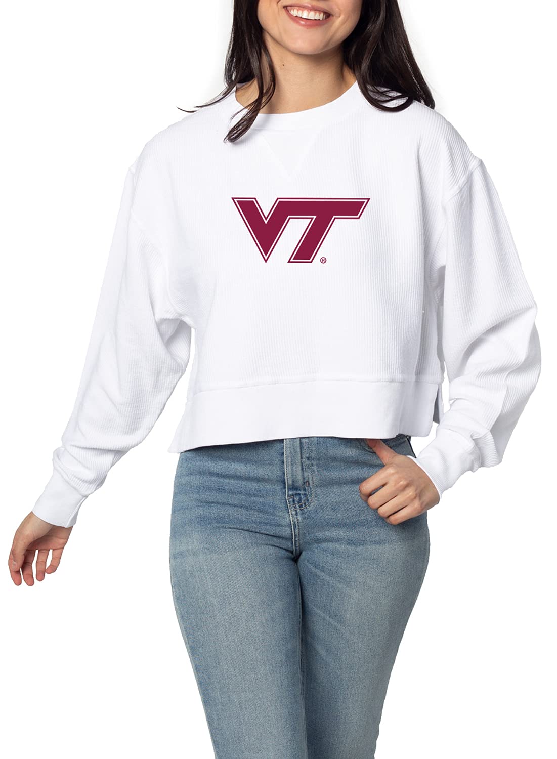 chicka-d NCAA womens Corded Boxy Pullover