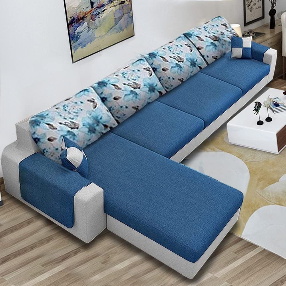 Casaliving Heine LHS 6 Seater L Shape Sofa Set for Living Room (Blue Grey Colour) Premium Fabric Sofa-image-35