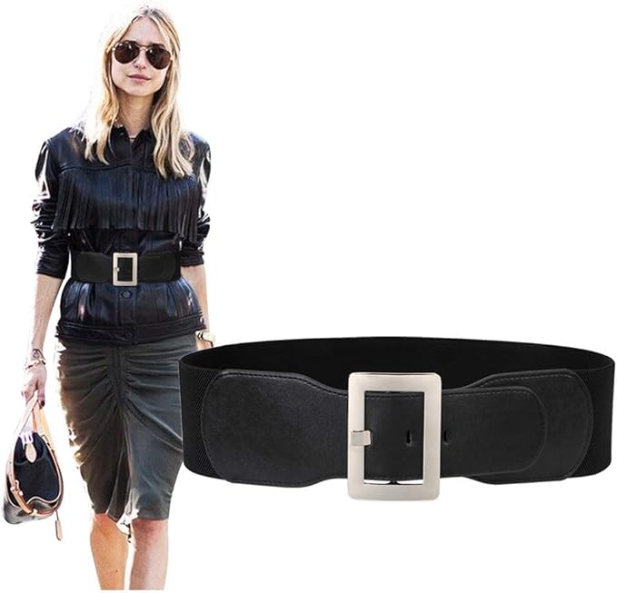 Women Wide Cinch Waist Belt Ladies Fashion Belt for Dresses with Metal