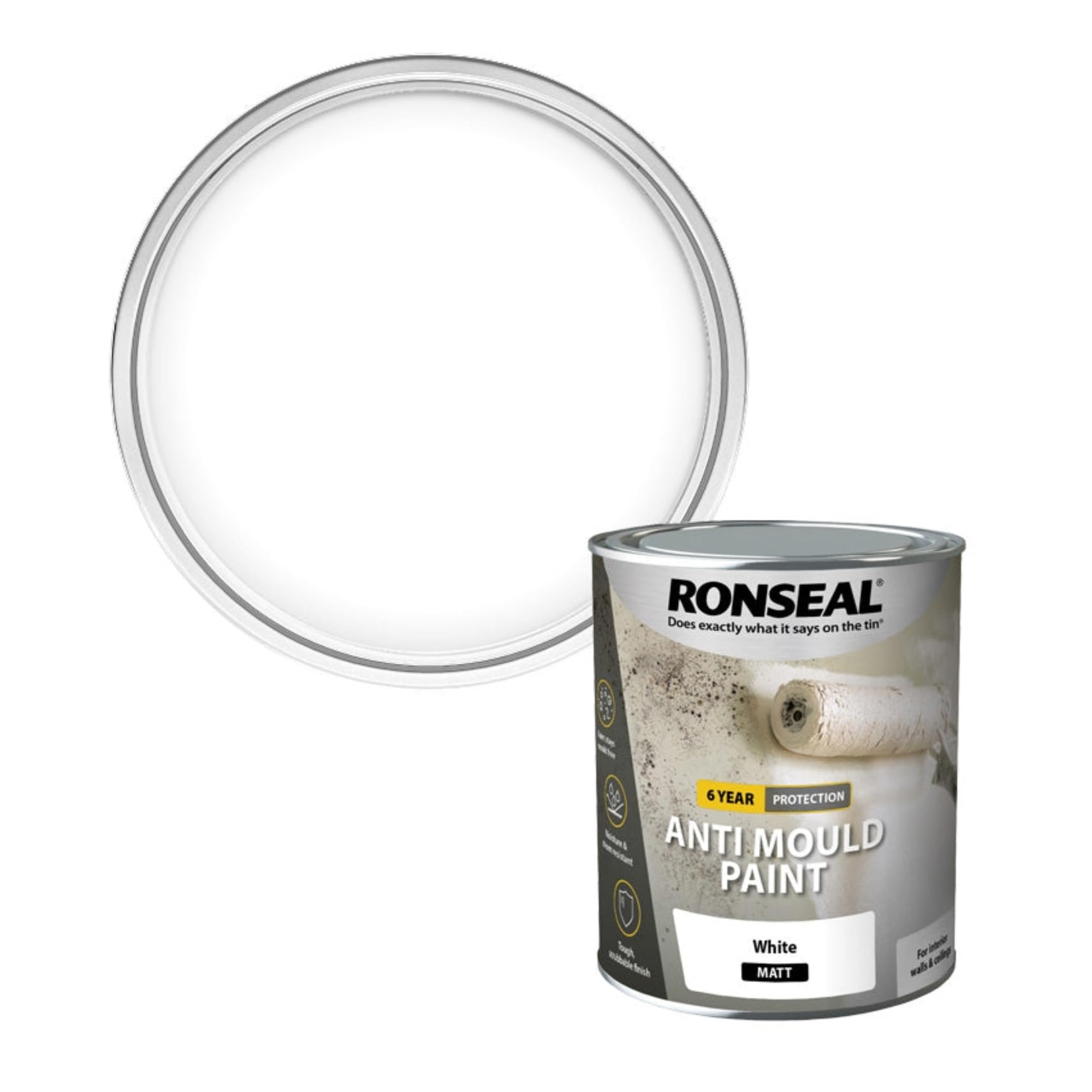 Ronseal AMPWM750 Anti Mould Paint White Matt 750ml