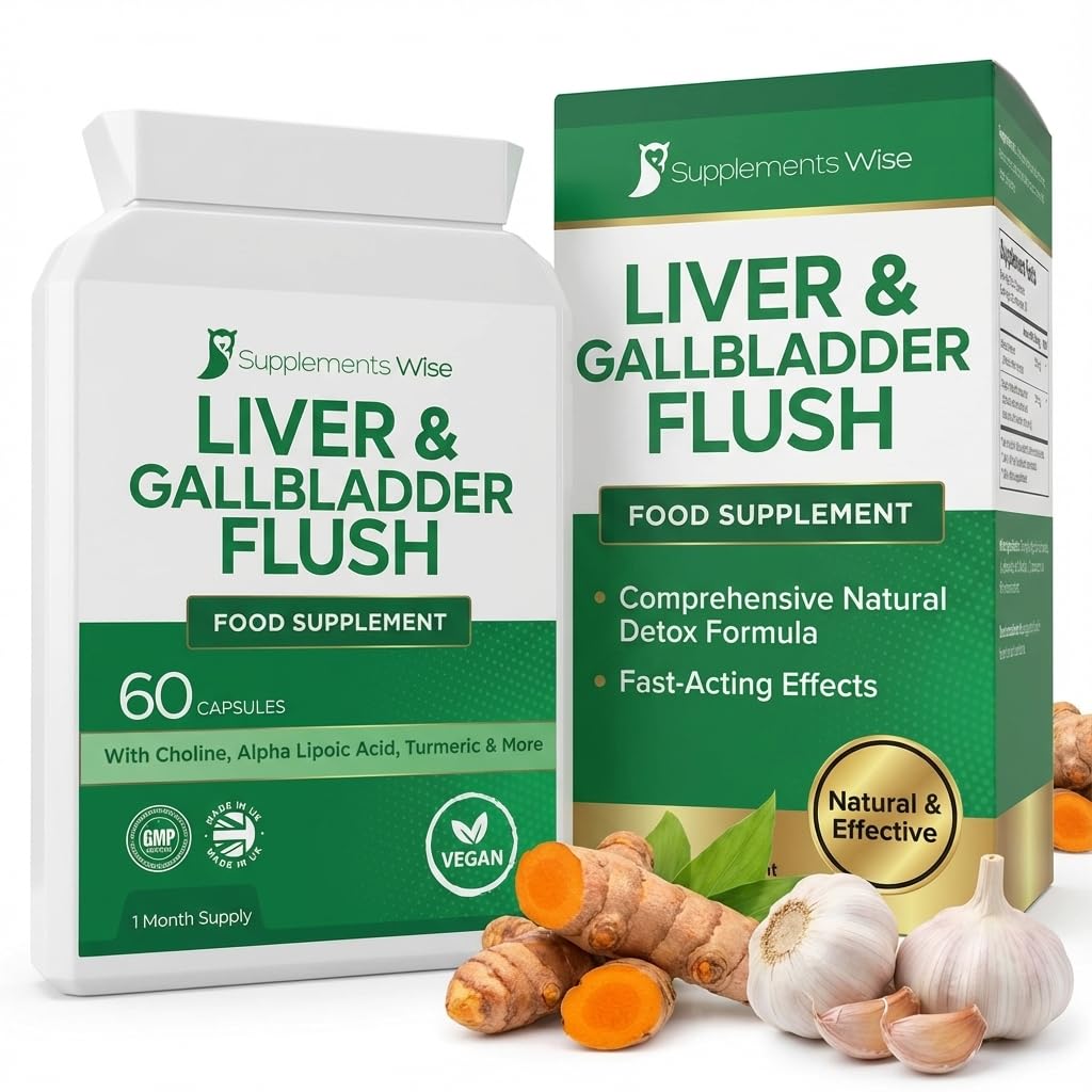 Liver and Gallbladder Flush - Liver Cleanse Detox and Repair Complex - Powerful Gallbladder Support Supplements - 12 Ingredient Detox Formula with Choline, Alpha Lipoic Acid and More - 60 Capsules