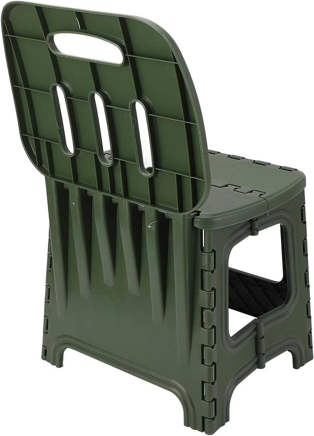 Folding Step Stool Portable PP Thickened Small Kids Step Stool with Handle Outdoor Camping Fishing Picnic (L)