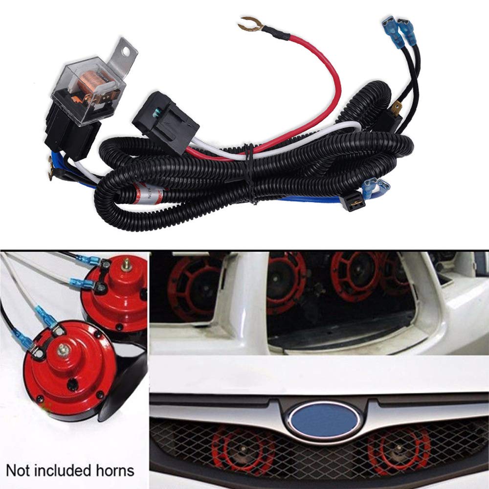 Universal 12V Horn cable Relay For Grille Mount Blast Tone Horns motorcycle horn wire Wiring
