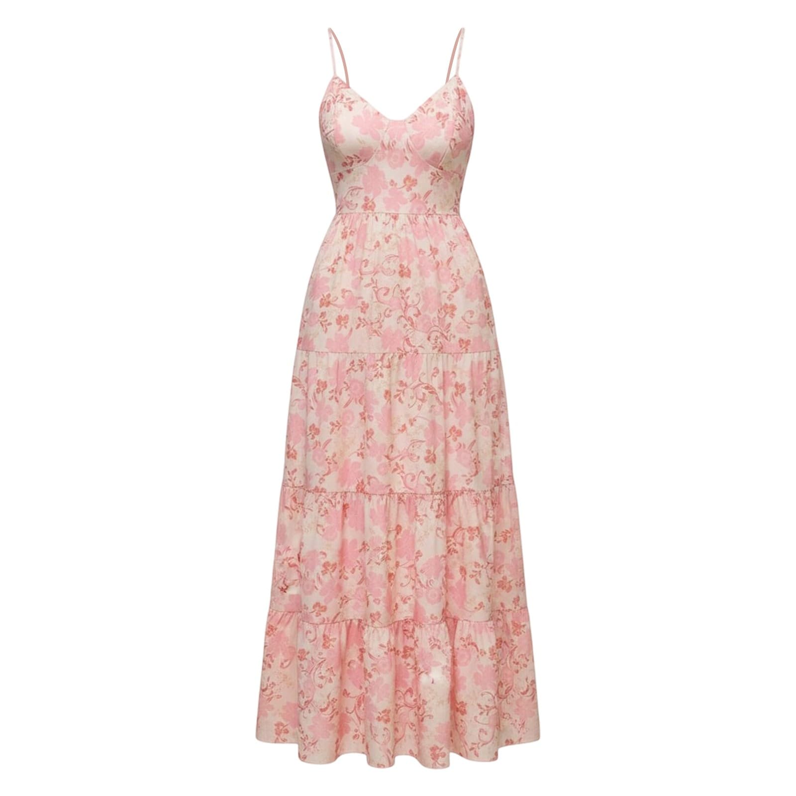 Robe Femme Enceinte Robe Moulante de maternité à imprimé Floral et Bretelles Spaghetti avec laçage dans Le Dos idéale pour Les soirées et Les Occasions la Grossesse