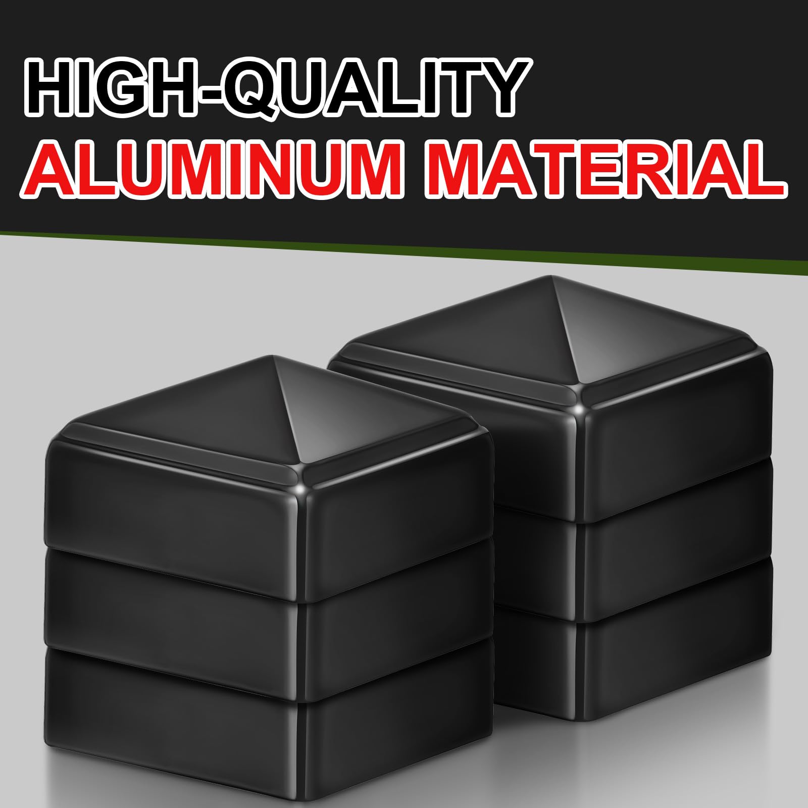 Snapklik.com : Pelopy 4 Pcs Aluminum Pyramid Post Caps For True 2" X 2 ...