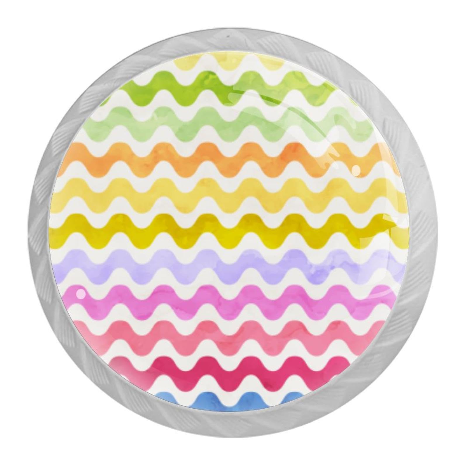 Tqmspg Multi01 4 Pieces Drawer Pulls Colorful Stripes Door Knobs Dresser Handles For Kitchen Wardrobe Cupboard Hardware Furniture