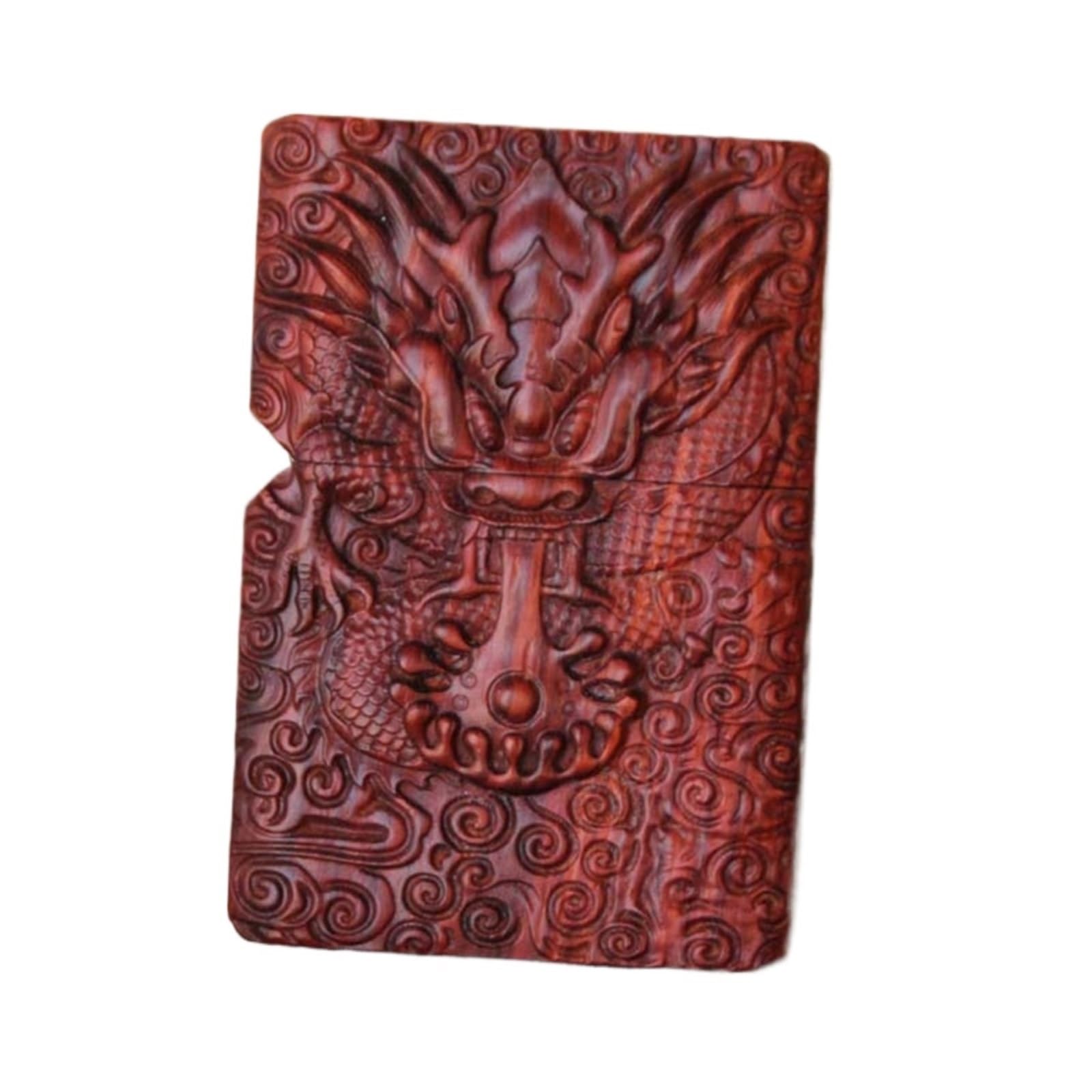 Vintage Embossed Soft Flame Kerosene Lighter Metal Liner Portable Windproof Wooden Shell Lighter Business Gift Kerosene not Included